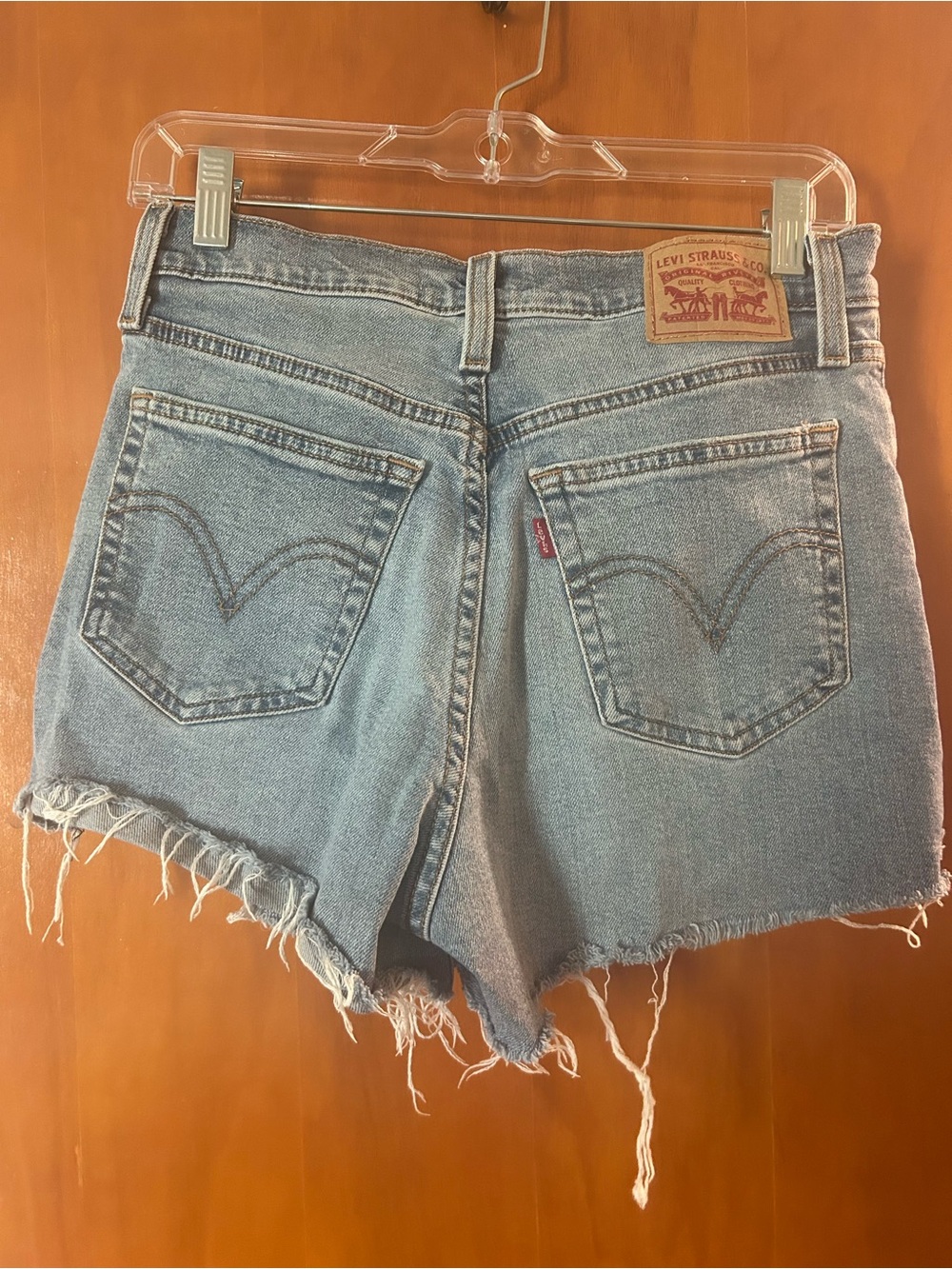Levi's Light Blue Denim High-Rise Cutoff Shorts